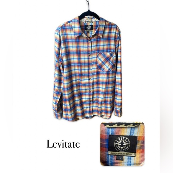 Levitate Tops - Organic Cotton Levitate Flannel Women’s Large Plaid